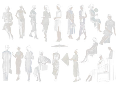 现代穿旗袍的女人 剪影