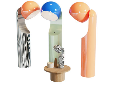 现代糖果色落地灯 台灯3d模型 现代糖果色落地灯 台灯