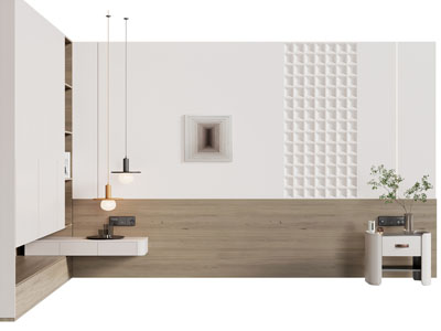 现代床头背景墙 衣柜3d模型 现代床头背景墙 衣柜