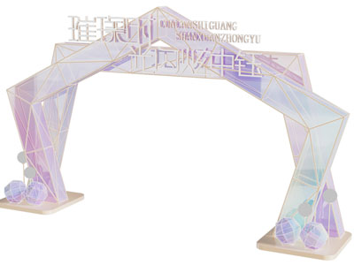 现代轻奢活动大门 美陈3d模型 现代轻奢活动大门 美陈
