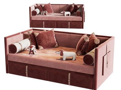 新中式儿童单人床