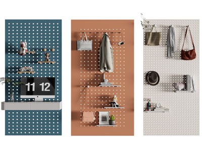 现代墙面洞洞眼衣架 置物收纳架 墙饰3d模型 现代墙面洞洞眼衣架 置物收纳架 墙饰