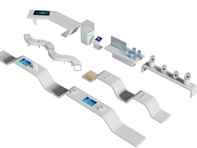 现代手机数码展览展示 展台 展柜