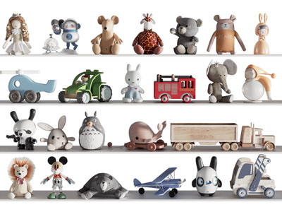 现代玩具玩偶 手办 摆件组合3d模型 现代玩具玩偶 手办 摆件组合