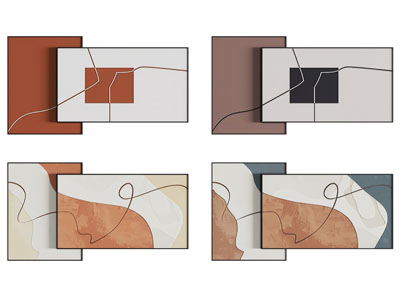 现代立体装饰挂画 墙饰挂件3d模型 现代立体装饰挂画 墙饰挂件