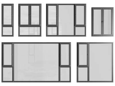 现代玻璃平开窗户3d模型 现代玻璃平开窗户