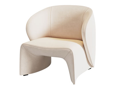 现代奶油风单人沙发