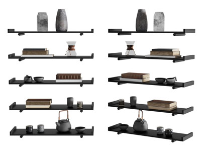 现代墙面置物收纳架 饰品 书本摆件组合3d模型 现代墙面置物收纳架 饰品 书本摆件组合