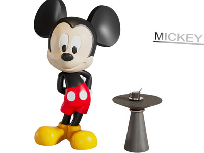 现代米老鼠雕塑雕刻 边几3d模型 现代米老鼠雕塑雕刻 边几