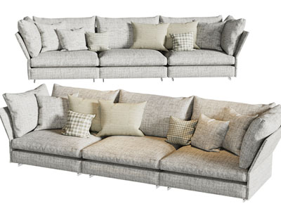 现代布艺多人沙发3d模型 现代布艺多人沙发