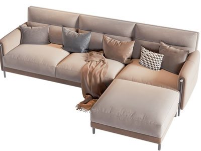 现代转角多人沙发3d模型 现代转角多人沙发