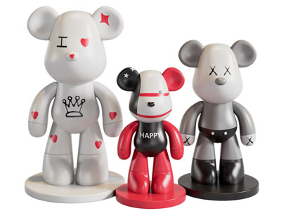 现代暴力熊雕塑雕刻 摆件组合3d模型 现代暴力熊雕塑雕刻 摆件组合