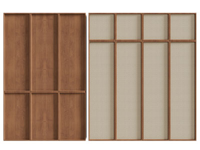 侘寂风中古风衣柜3d模型 侘寂风中古风衣柜