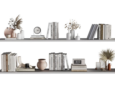 现代书本 花瓶花卉 摆件组合3d模型 现代书本 花瓶花卉 摆件组合