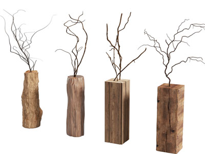 现代实木枯枝 摆件组合3d模型 现代实木枯枝 摆件组合
