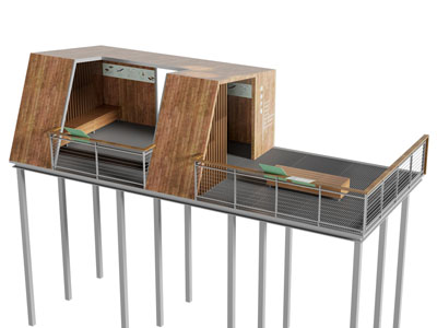 现代建筑外墙 廊架