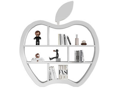 现代苹果造型的墙面书架 墙饰3d模型 现代苹果造型的墙面书架 墙饰