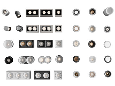 现代可转向筒灯射灯3d模型 现代可转向筒灯射灯