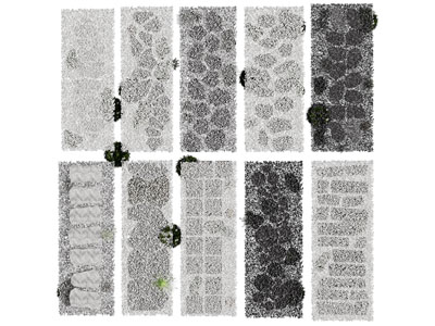 现代景观小路 汀步路 园林小径 石头路
