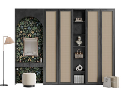 法式衣柜 梳妆台组合3d模型 法式衣柜 梳妆台组合