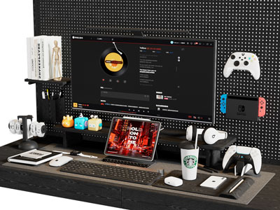 现代平板电脑 数码组合 办公用品 游戏机3d模型 现代平板电脑 数码组合 办公用品 游戏机