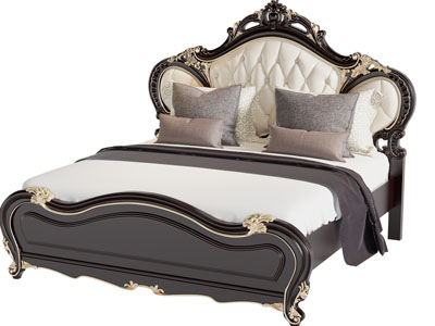 法式雕花床头双人床