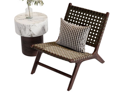 侘寂风休闲椅子 边几