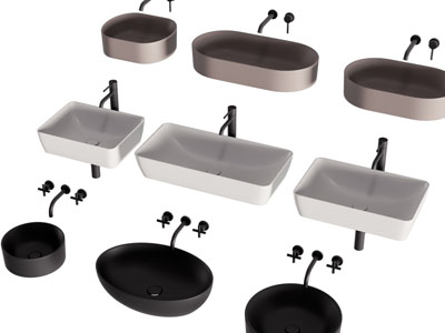 现代椭圆形 长方形洗手盆