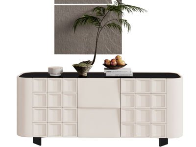 侘寂风奶油风玄关柜 边柜3d模型 侘寂风奶油风玄关柜 边柜