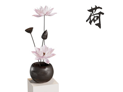 新中式荷花 盆景盆栽3d模型 新中式荷花 盆景盆栽