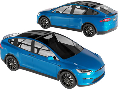 现代蓝色汽车 轿车