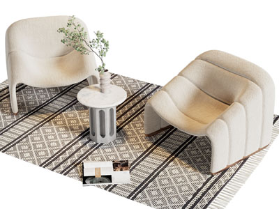 现代懒人沙发 边几