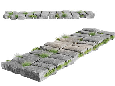 现代石头小路 路径 青石路 汀步路