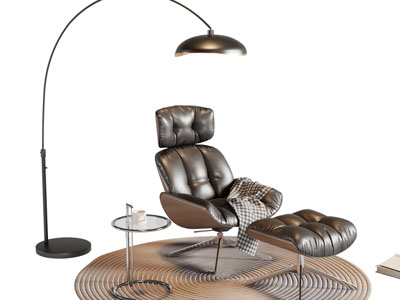 现代休闲椅子 脚踏 落地灯