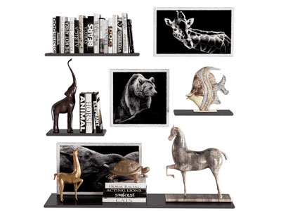 现代书籍杂志 雕塑 摆件组合3d模型 现代书籍杂志 雕塑 摆件组合