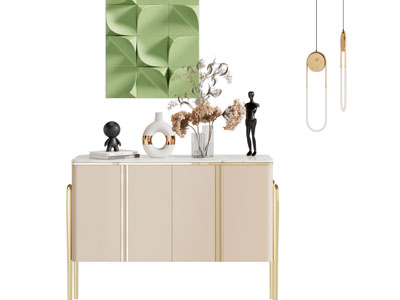 现代轻奢玄关柜 边柜3d模型 现代轻奢玄关柜 边柜