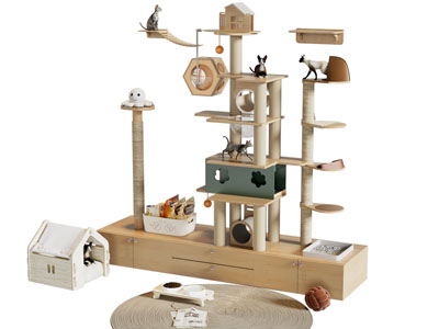 现代宠物猫爬架 猫玩具 猫窝生活用品3d模型 现代宠物猫爬架 猫玩具 猫窝生活用品