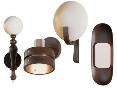 现代壁灯3d模型 现代壁灯