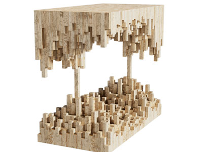 新中式木质桌面摆件组合3d模型 新中式木质桌面摆件组合