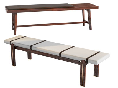 现代长方形木凳子