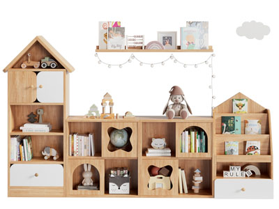 现代实木儿童装饰柜