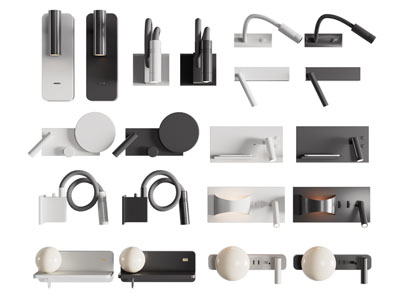 现代可转向壁灯3d模型 现代可转向壁灯