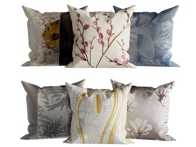 新中式方形靠垫抱枕3d模型 新中式方形靠垫抱枕