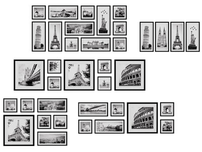 现代黑白建筑装饰挂画3d模型 现代黑白建筑装饰挂画