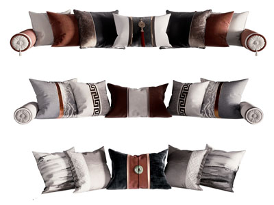 新中式靠垫抱枕3d模型 新中式靠垫抱枕