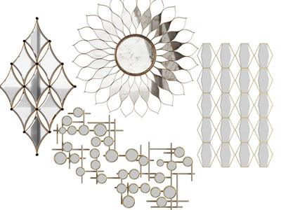 现代轻奢墙饰挂件 装饰镜子3d模型 现代轻奢墙饰挂件 装饰镜子