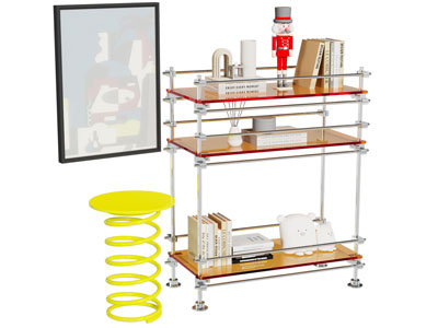 现代置物收纳架 边柜 凳子