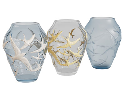 现代燕子浮雕玻璃花瓶3d模型 现代燕子浮雕玻璃花瓶