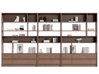 现代中古风书架 装饰书柜