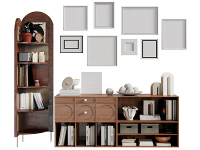 现代中古风书柜 角柜 边柜